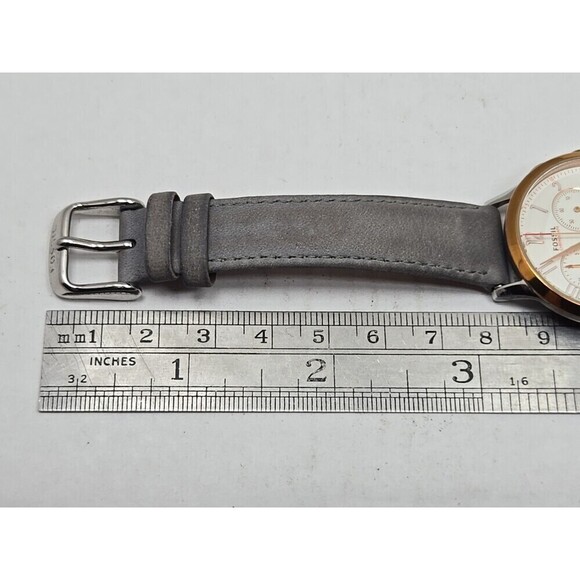 Fossil CH3071 Abilene Women Chronograph Watch Rose Gold Gray Leather New Battery main image 13